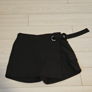 Womens Medium Black Mini Skort Skirt Short Garage NWOT